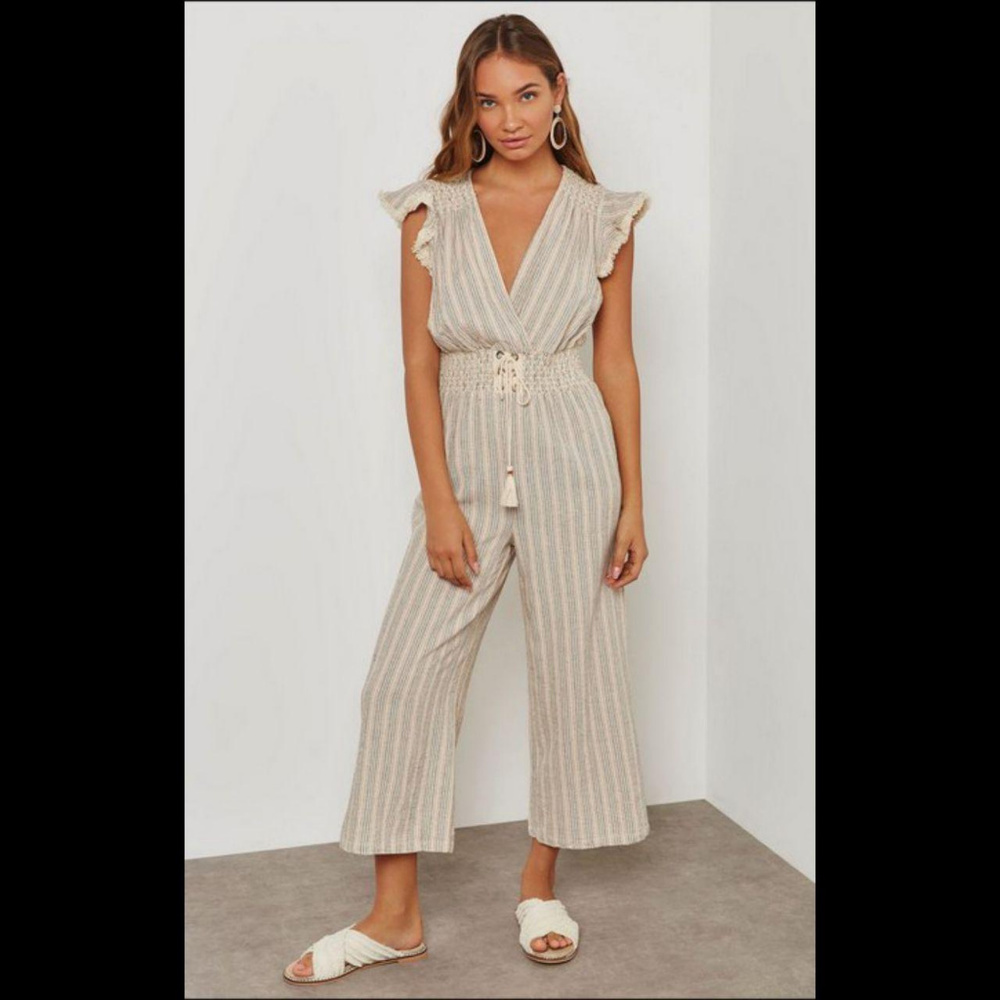 NWOT Moon River Striped Wide-Leg Jumpsuit